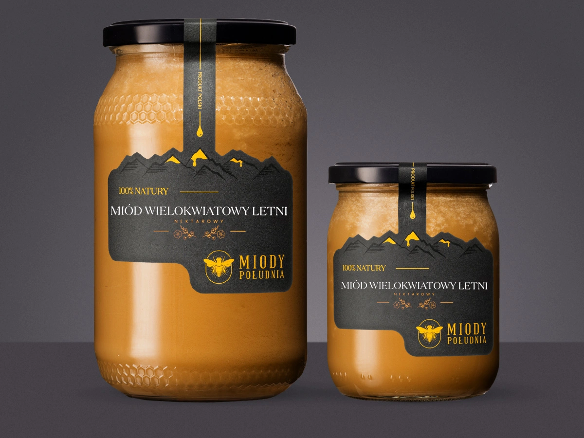 Dwa słoiki miodu wielokwiatowego letniego skrystalizowanego